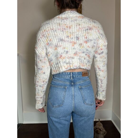Urban Outfitters Cameron Confetti Cropped Cardigan Knit Button Size XS - Picture 2 of 10
